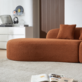 Modern Curved Sectional Sofa, 5 Seater Couch, Comfortable And Stylish For Living Room, Apartment, Home Decor Orange Medium Soft Foam Sherpa 5 Seat