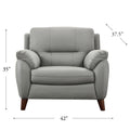 Monroe Leather Chair Silver Grey Memory Foam Genuine Leather
