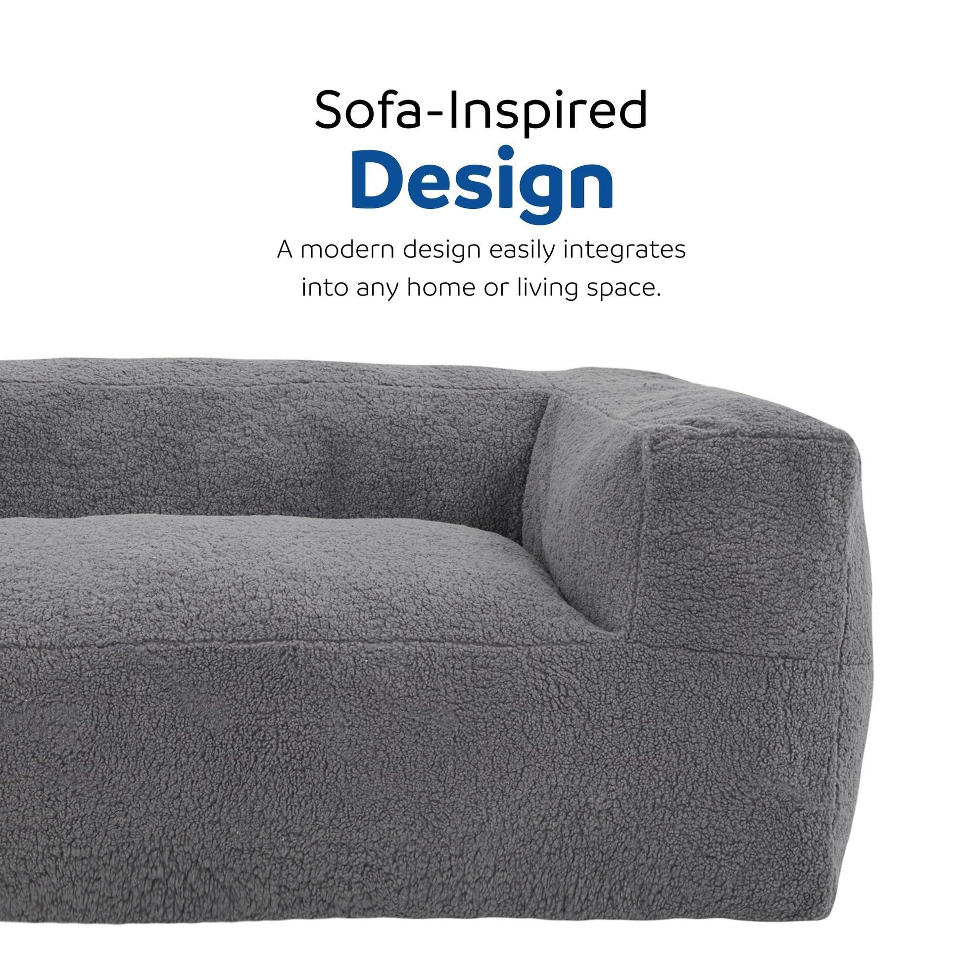 71" Large Memory Foam Bean Bag Sofa With Armrest, Living Room Plush Lounger Chair For Kids, Teen, And Adults, Gray Gray Polyester Primary Living Space Soft Contemporary Square Arms Memory Foam Polyester