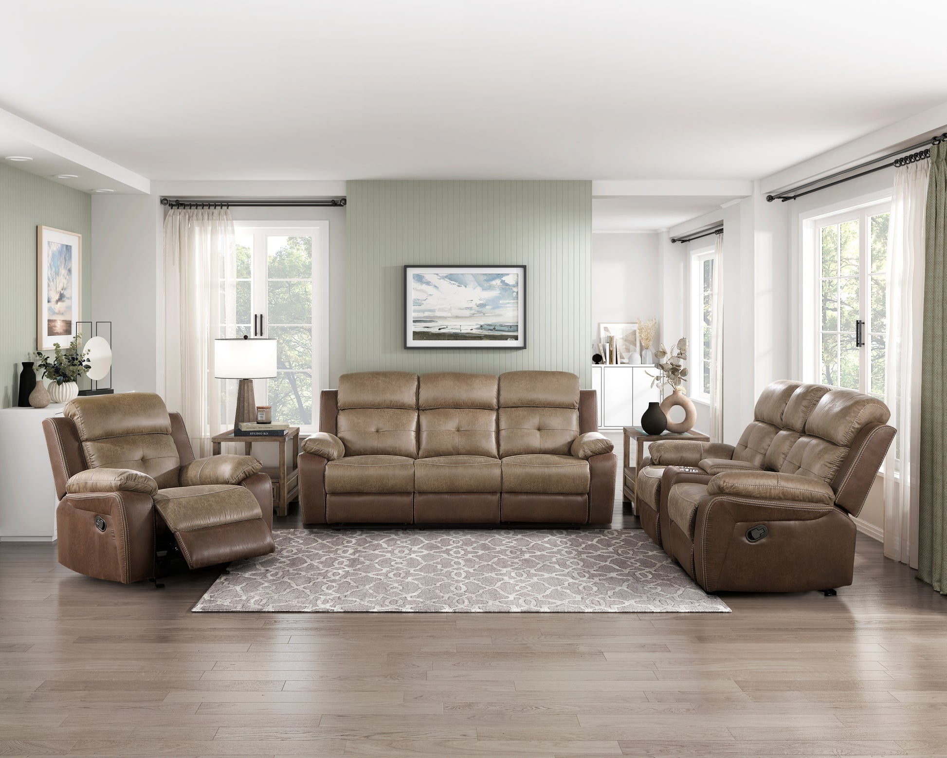 Plush Comfort Motion Sofa Brown Microfiber Upholstered Solid Wood Frame Living Room Furniture 1Pc Dual Reclining Sofa Plush Arms Brown Microfiber Wood Primary Living Space Contemporary,Modern Pillow Top Arms Plywood,Solid Wood 3 Seat