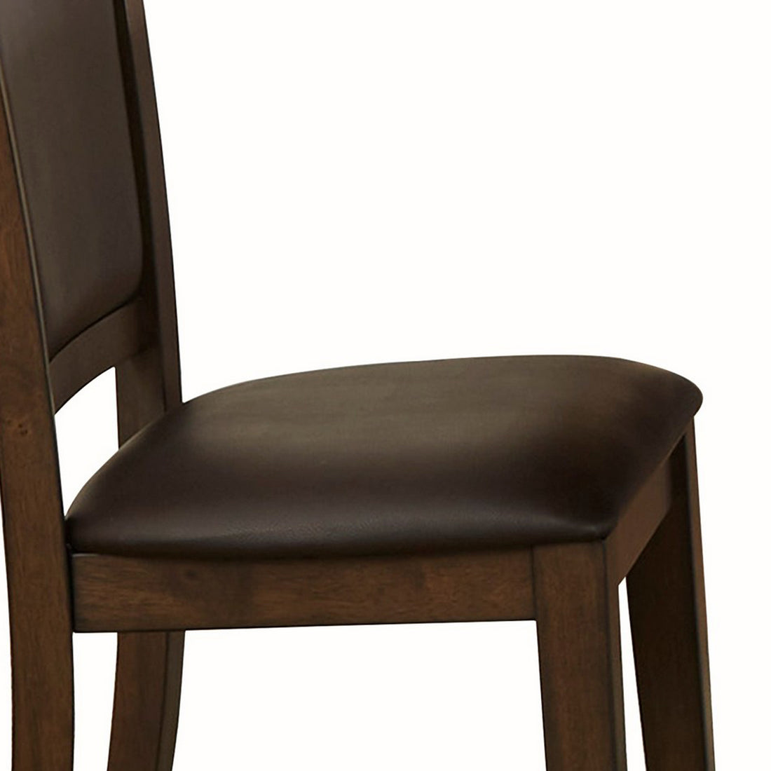 Fabric Side Chair With Flared Backrest And Padded Seat, Set Of 2, Brown Brown Wood Fabric