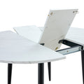 With A Clever Retractable Mechanism, The Mdf Table Top And Black Metal Legs And Has A Smooth And Delicate Surface. The Unique Look Creates The Sleekof A Modern Home. White Mdf Metal