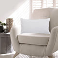 Kahn Hand Quilted Lumbar King Size Pillow Sham, Self Binding, Matte White White Fabric