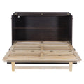 Queen Murphy Bed With Large Drawers,Espresso Queen Espresso Plywood