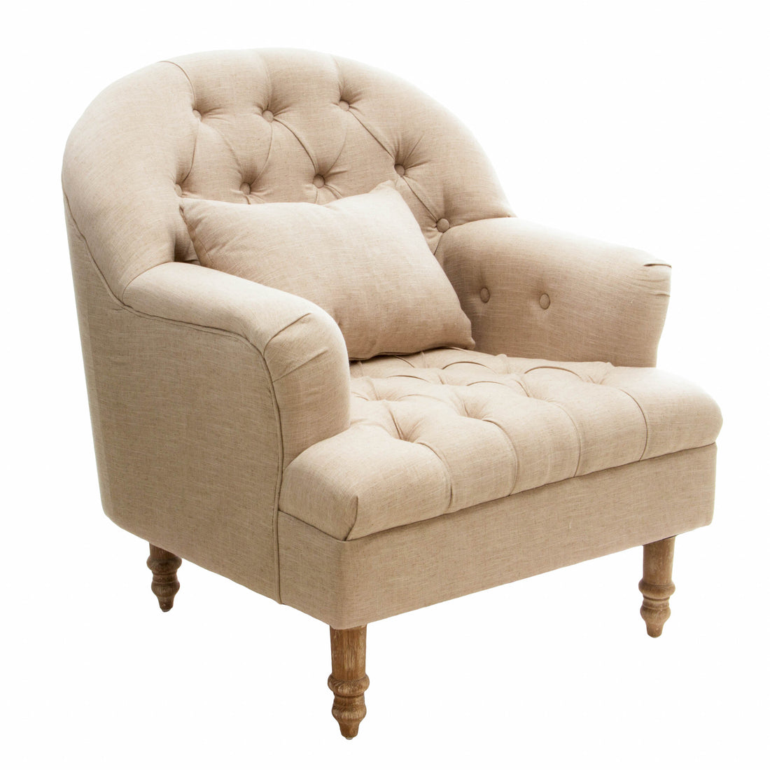 Anatasia Tufted Chair Beige Fabric