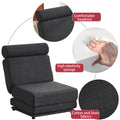 Single Sofa Chair Foldable Single Sofa Bed With Pillow,Portable Foldable Sofa Bed,Leisure Sofa Chair,Easy To Store,Made Ofand Wearable Linen,Dark Grey Dark Gray Modern Foam Linen
