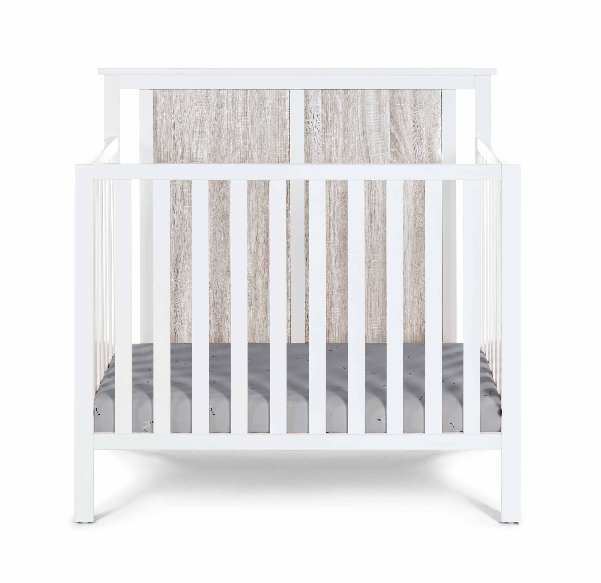 Connelly Mini Crib With Mattress Pad White Rockport Gray White Gray Wood