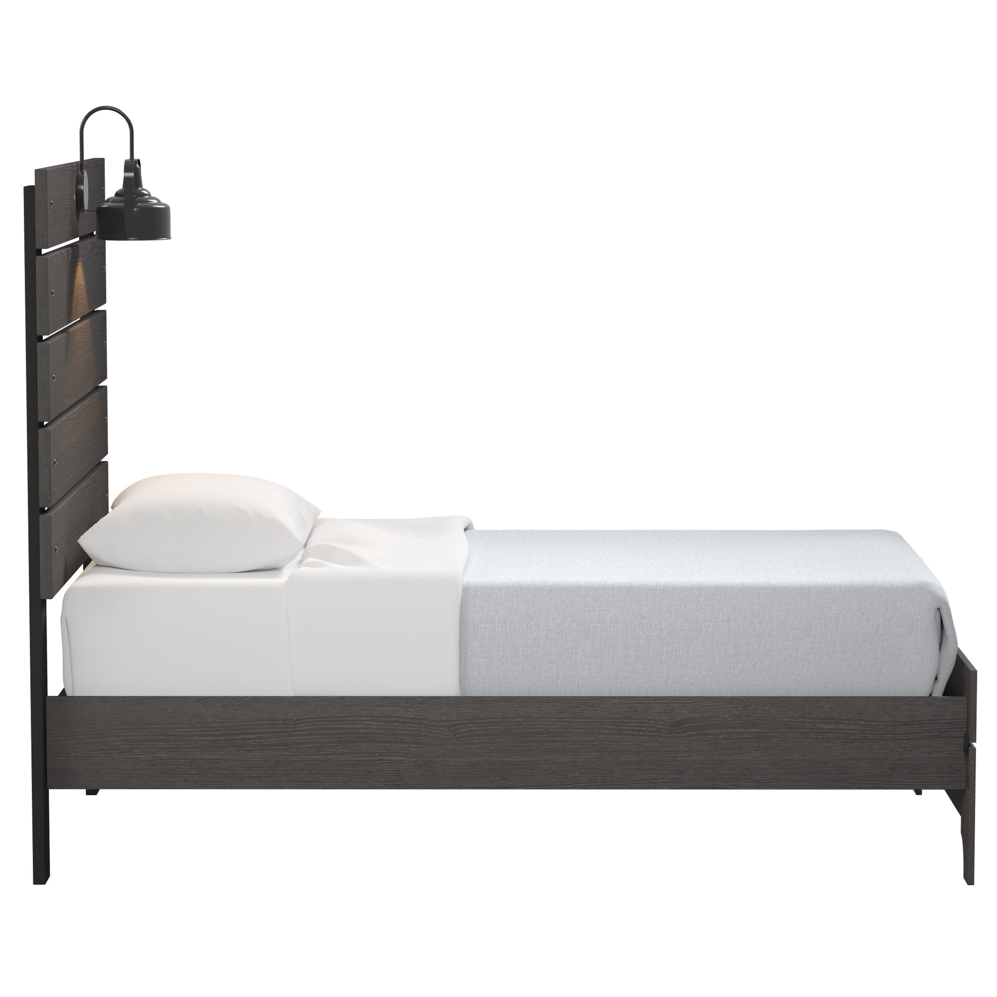 Junipe Brown Twin Bed With Lights Twin Brown Engineered Wood