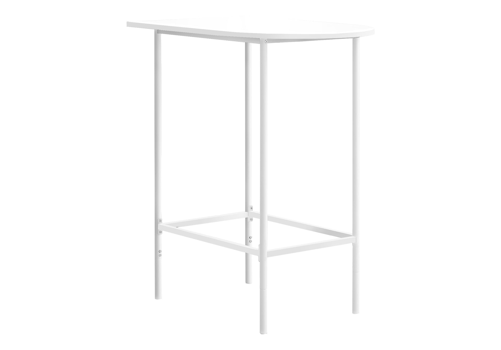 Home Bar, Bar Table, Bar Height, Pub, 36" Rectangular, Small, Kitchen, White Laminate, Metal, Contemporary, Modern White Mdf