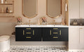 36'' Wall Mounted Bathroom Vanity With Resin Sink, Floating Bathroom Storage Cabinet With 2 Drawers, Solid Wood Bathroom Cabinet Black Bathroom Modern Mdf