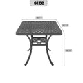 L30.71*W30.71 Inch Cast Aluminum Patio Dining Table With Black Frame And Umbrella Hole Dining Set Black Rust Resistant Frame Garden & Outdoor Complete Patio Sets Aluminium