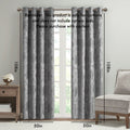 Knitted Jacquard Paisley Total Blackout Grommet Top Curtain Panel Only 1 Pc Panel Grey Polyester