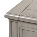 Dauphin Gold Accent 5 Drawer Wood Executive Desk, Grey Cashmere Wood Gray Solid Wood Mdf Wood