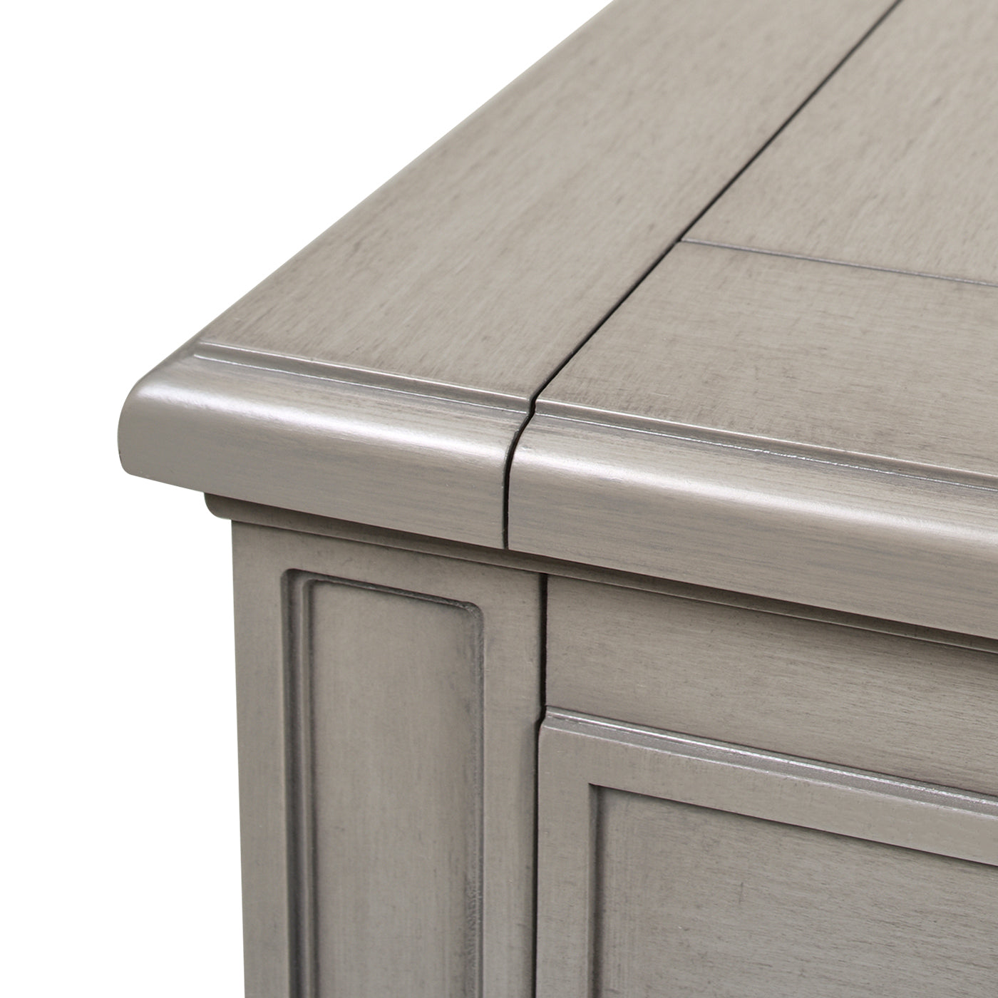 Dauphin Gold Accent 5 Drawer Wood Executive Desk, Grey Cashmere Wood Gray Solid Wood Mdf Wood