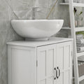 Bathroom Sink Cabinet, Pedestal Sink Cabinet With Adjustable Shelf, White White Particle Board