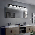 Modern Bathroom Vanity Lighting 6 Light Led Vanity Lights Over Mirror Bath Wall Lighting Black Acrylic,Iron