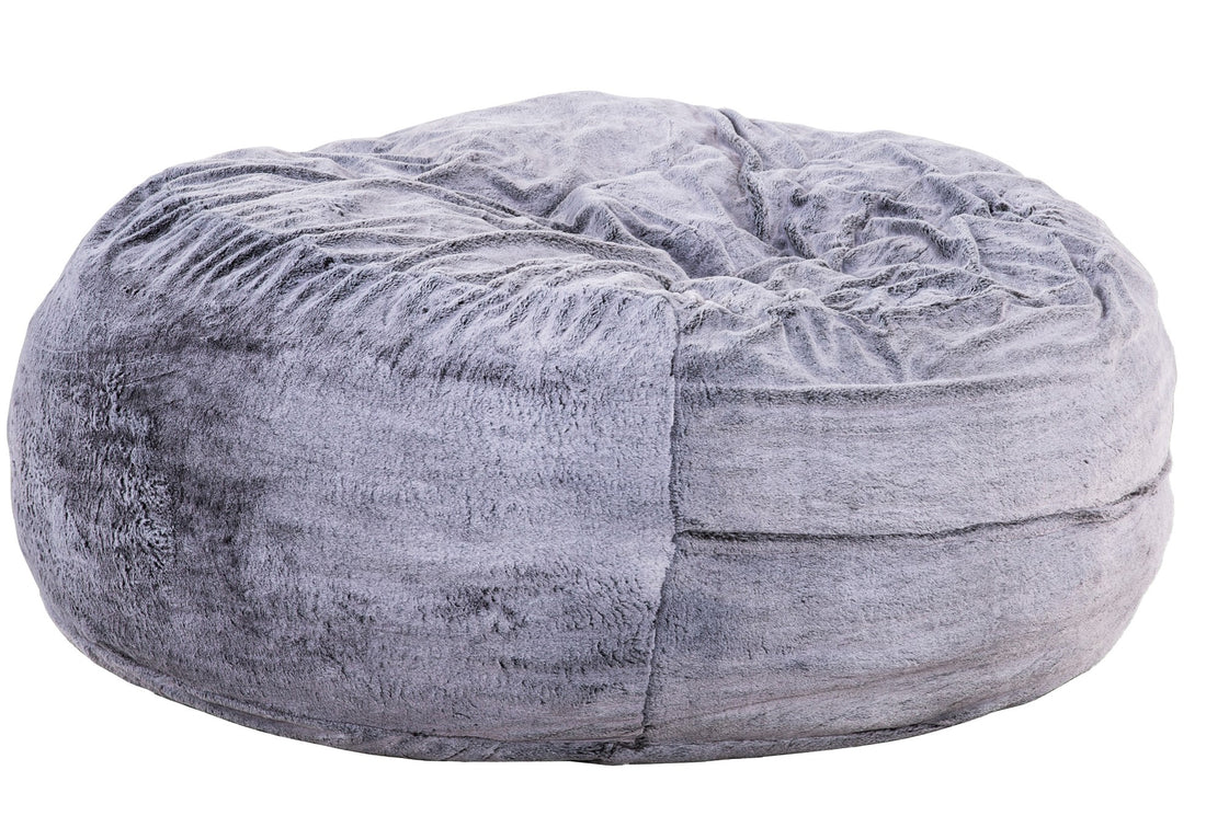 Classic 5Ft Faux Fur Memory Foam Bean Bag, Living Room Lounger, Soft Comfortable Bean Bag Chair, Purple Purple Polyester Primary Living Space Soft Backless Classic,Traditional Armless Memory Foam Polyester
