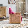 Coolmore 360 Degree Swivel Barrel Club Chair With One Pillow,Modern Comfortable Upholstered Accent Chair,Linen Accent Chair For Living Room,Bedroom Red Rose Linen Rose Red Primary Living Space Modern Foam Linen