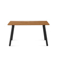 Modern Design Rectangle Mdf Restaurant Wooden Dining Table With Metal Frame Walnut Brown Triangular Dining Room Modern Floor Mount Kitchen & Dining Tables Mdf
