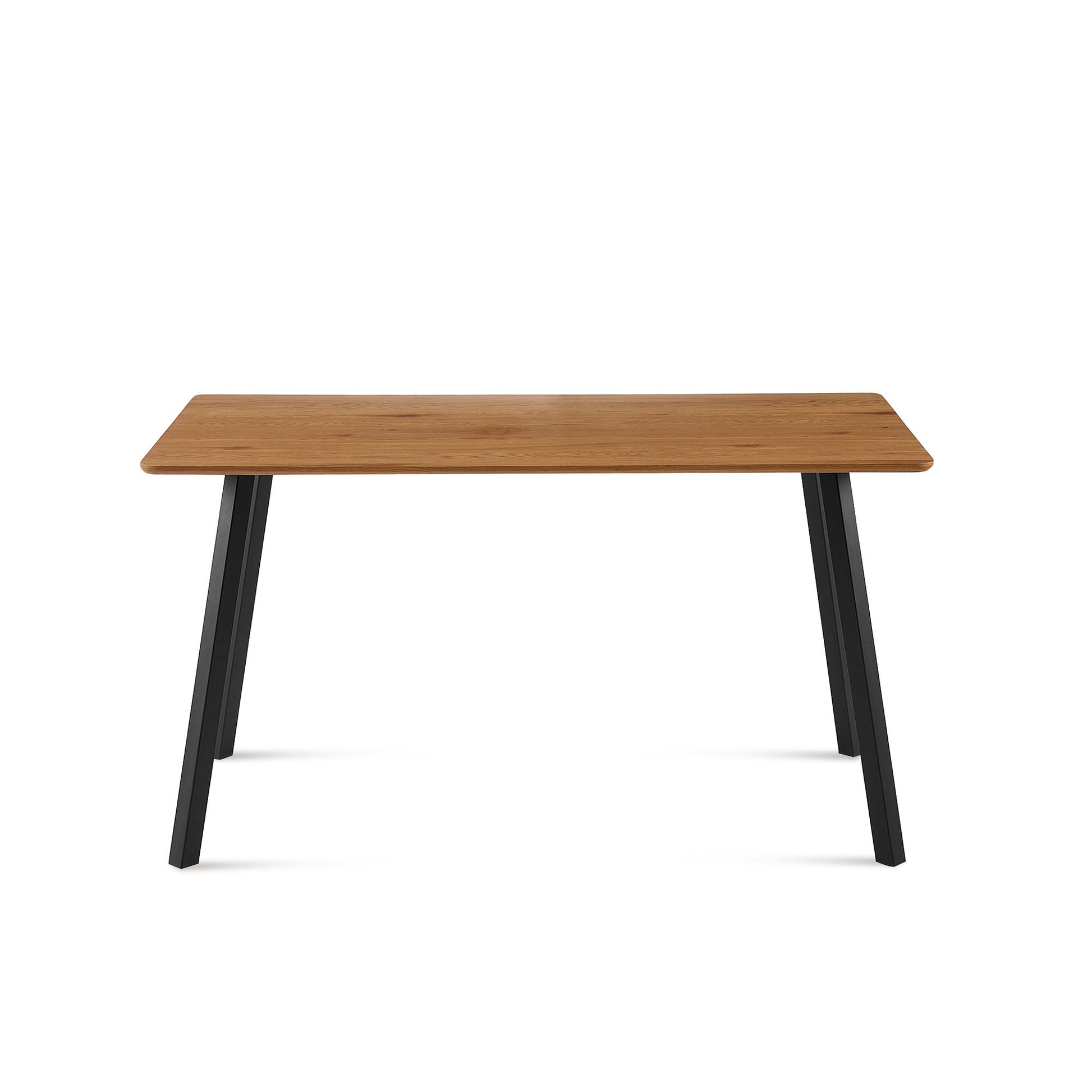 Modern Design Rectangle Mdf Restaurant Wooden Dining Table With Metal Frame Walnut Brown Triangular Dining Room Modern Floor Mount Kitchen & Dining Tables Mdf