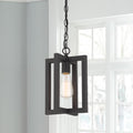 1 Light Living Room Steel Lantern Dimmable Farmhouse Pendant Ul Certified Black Ceiling Lights Steel Metal