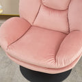 39A Swivel Leisure Chair Lounge Chair Velvet Pink Color With Stool Pink Velvet