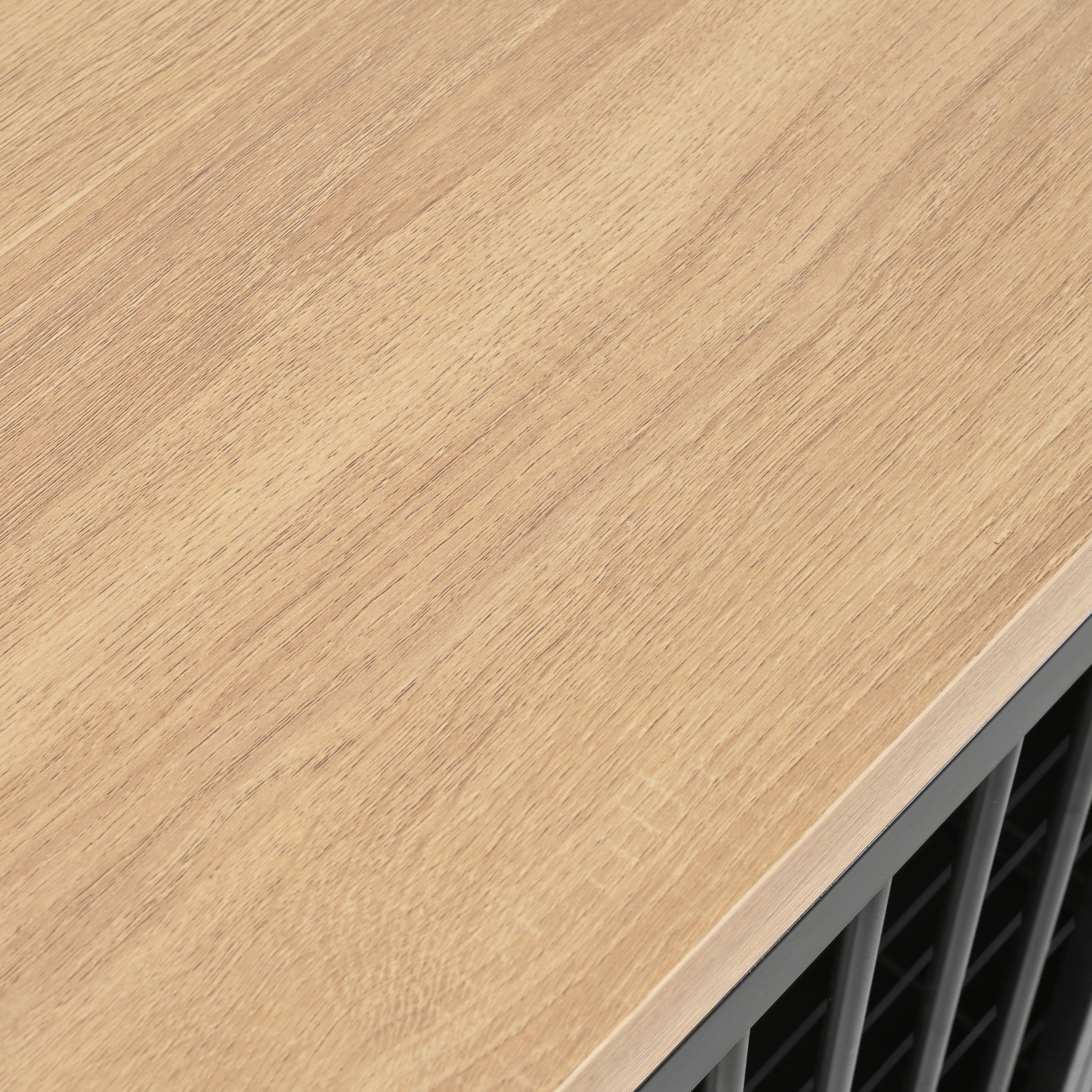 Dog Crate Furniture With Two Combined Room, Xl Large Double Dog Cage Furniture With Tray For Medium Large Dogs, Wooden Dog Kennel Furniture Black Natural Mdf Iron