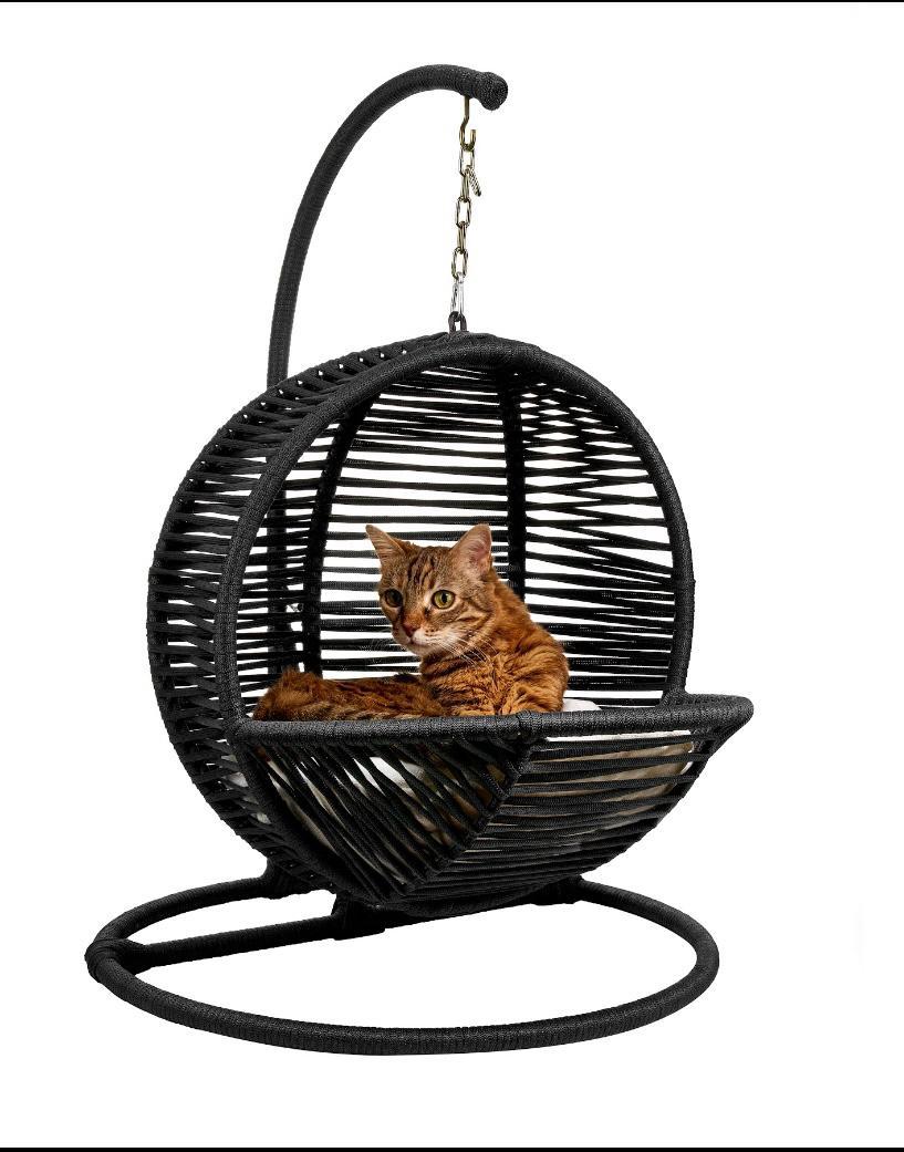 Hazelnut Cat Rocking Chair, Black Black Outdoor Use Contemporary Cat Medium 26 40 Lbs Foam Metal