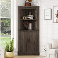 Tall Corner Cabinet With Doors For Living Room, Bathroom,Dining Room Or Kitchen,Color:Dark Walnut Walnut Mdf