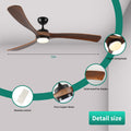 72 Inch Solid Wood Ceiling Fan With Lights And Remote Control Indoor Outdoor Ceiling Fan 3 Wooden Blades Modern Ceiling Fan For Porch Living Room Bedroom Antique Brown Solid Wood