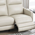Ashby Power Headrest Zero Gravity Reclining Loveseat Beige Memory Foam Genuine Leather