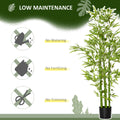 Homcom 5Ft Artificial Bamboo Tree, Faux Decorative Plant In Nursery Pot For Indoor Or Outdoor D Cor Green Plastic