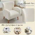 Mirod Modern Wing Back Lounge Chair Stylish Design, Soft Fabric, Solid Wood Legs, Easy Assembly, Durable Frame Beige Boucle