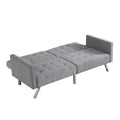 Sofa Bed Convertible Folding Light Grey Lounge Couch Loveseat Sleeper Sofa Armrests Living Room Bedroom Apartment Reading Room Light Grey Linen 2 Seat