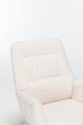 Rocking Chair Nursery, Teddy Upholstered Glider Rocker With High Backrest, Reading Chair Modern Rocking Accent Chairs Glider Recliner For Living Room, Nursery, Bedroom Cream Velvet
