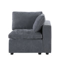 Modular Sectional Sofa Set, Right Facing Armchair,Chenille, Grey Grey Fabric 1 Seat