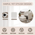 Accent Chair White Sofa Chair One Set, Modern Living Room Side Chair, Single Sofa Chair, Footstool With Storage, Suitable For Bedroom Office Reading Space, Study Cream White Cream White Foam Velvet