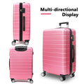 3 Piece Luggage Set Travel Lightweight Suitcases With Rolling Wheels,Tsa Lock & Abs Hard Shell ,Carry On Luggages For Business, Trip, 20 24 28 Pink Abs