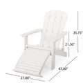 Hunter Adirondack Chair With Hideaway Ottoman White Wood