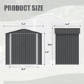 Outdoor Storage Shed 6 X 4 Ft Large Metal Tool Sheds, Heavy Duty Storage House With Sliding Doors With Air Vent For Backyard Patio Lawn To Store Bikes, Tools, Lawnmowers Grey Grey Rectangular No