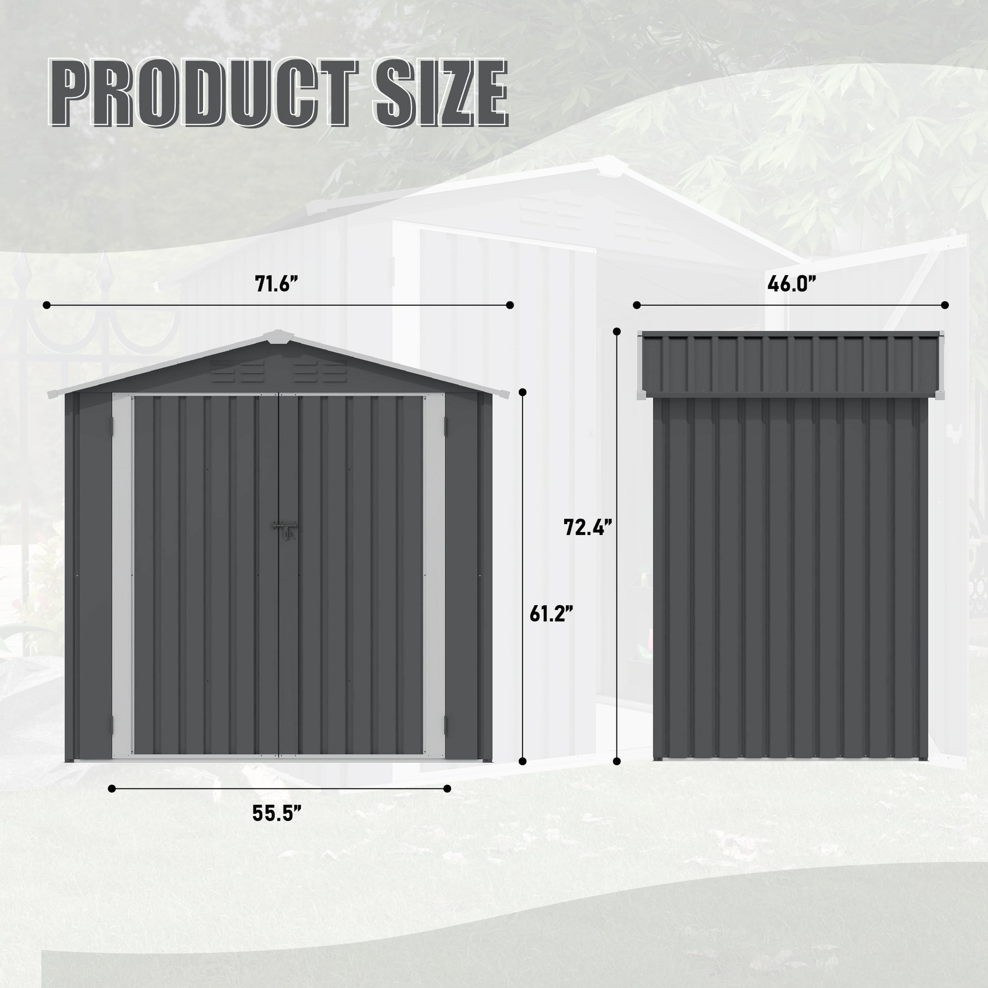 Outdoor Storage Shed 6 X 4 Ft Large Metal Tool Sheds, Heavy Duty Storage House With Sliding Doors With Air Vent For Backyard Patio Lawn To Store Bikes, Tools, Lawnmowers Grey Grey Rectangular No