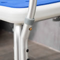 Homcom Eva Padded Shower Chair With Arms And Back, Bath Seat With Adjustable Height, Anti Slip Shower Bench For Seniors And Disabled, Tool Free Assembly, 299Lbs Blue Aluminum