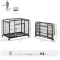 Pawhut Folding Design Heavy Duty Metal Dog Cage Crate & Kennel With Removable Tray And Cover, & 4 Locking Wheels, Indoor Outdoor 37