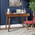 Tina Writing Desk Brown Solid Wood Mdf