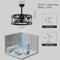 Ceiling Fan Ac Motor Low Noise Small Ceiling Fan Modern Enclosed Reversible Motor Ceiling Fan For Farmhouse, Bedroom Living Roombedroom Matte Black Abs Metal