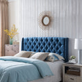 Lidia Wing Headboard Queen Dark Navy Fabric