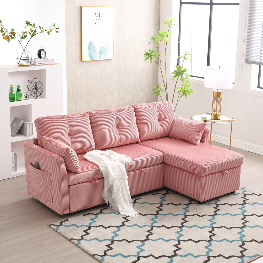 United Modular Sectional Sofa L Shaped Modular Couch With Reversible Chaise Modular Sofa Sectional Couch With Storage Seats Pink Velvet 3 Seat