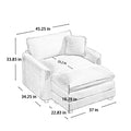 Comfortable Single Chair Deep Seat Sofa With Footstool With One Pillow, Suitable For Living Room And Bedroom, Club Multiple Occasions, Tan Corduroy Fabric Tan Corduroy 1 Seat