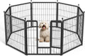 Dog Playpen Outdoor, Portable Dog Playpen For Yard, Travel, Camping, 24 Inch 8 Panels Heavy Duty Dog Pen For Puppies Small Dogs, Black Black Metal