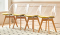 Wood Leg And Transparent Back Chair,Set Of 4,Dining Chair,Coffee Chair Transparent Wood Plastic
